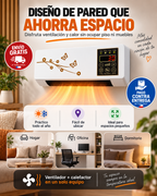 ClimaWall 2 en 1 – Ventilador y Calefactor Eléctrico de Pared con Control Remoto