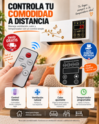 ClimaWall 2 en 1 – Ventilador y Calefactor Eléctrico de Pared con Control Remoto